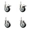Service Caster 4 Inch 316SS Black Polyurethane 12mm Threaded Stem Caster Lock Brake, 2PK SS316TSTTL20S414-PPUB-BLK-M1215-2-S2 - alternate 2